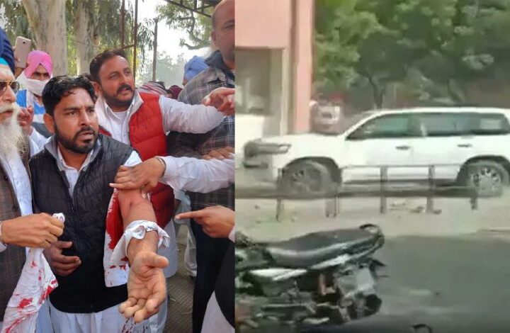 సుఖ్‌బీర్ సింగ్ బాదల్ వాహనంపై దాడి 