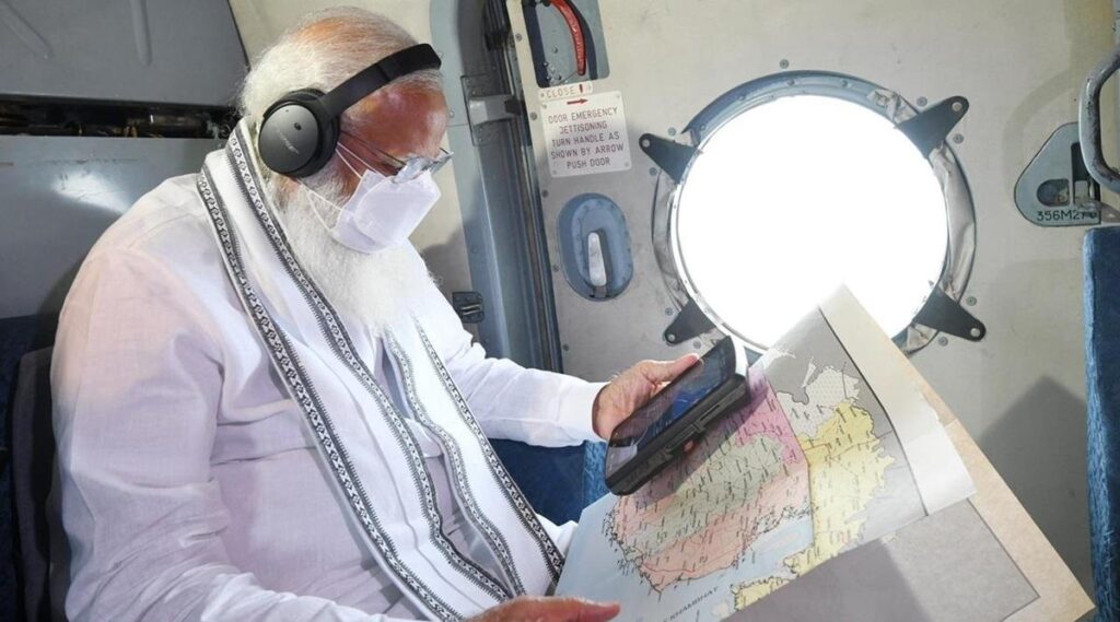 తౌక్టే ప్రభావిత ప్రాంతాల్లో మోదీ ఏరియల్ సర్వే తౌక్టే ప్రభావిత ప్రాంతాల్లో మోదీ ఏరియల్ సర్వే