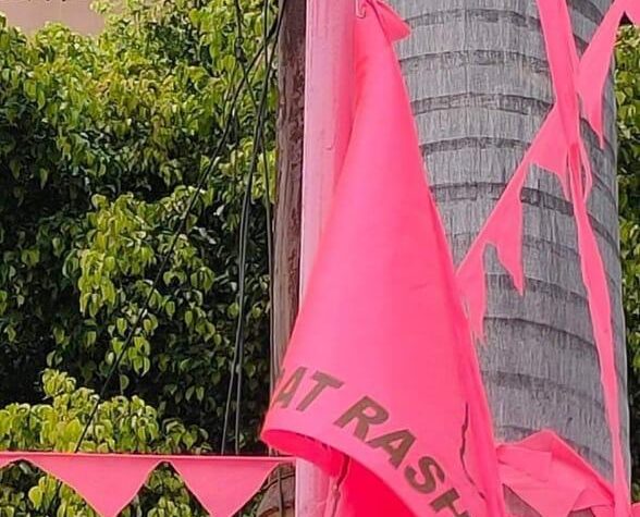 ఓంకారంపై కాషాయ రంగు తొలగించి, గులాబీ రంగు!