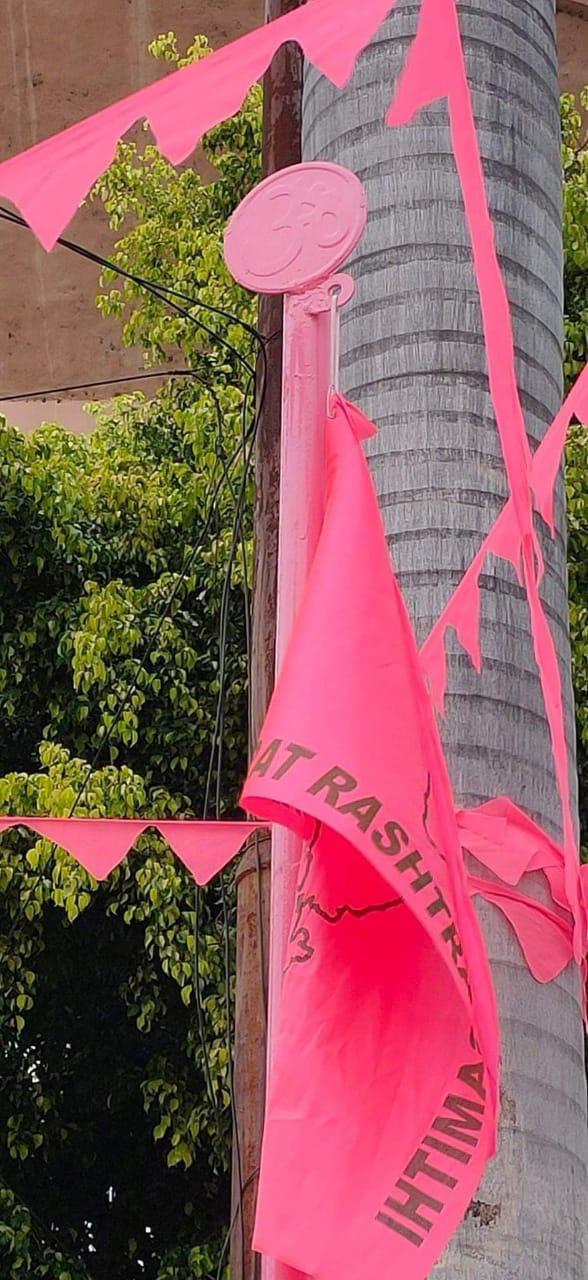 ఓంకారంపై కాషాయ రంగు తొలగించి, గులాబీ రంగు!