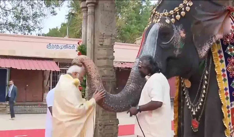 తిరుచిరాపల్లిలో శ్రీ రంగనాథస్వామిని దర్శించుకున్న మోదీ తిరుచిరాపల్లిలో శ్రీ రంగనాథస్వామిని దర్శించుకున్న మోదీ