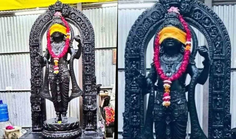 గర్భగుడిలో ఆసీనుడైన అయోధ్య బలరాముడు