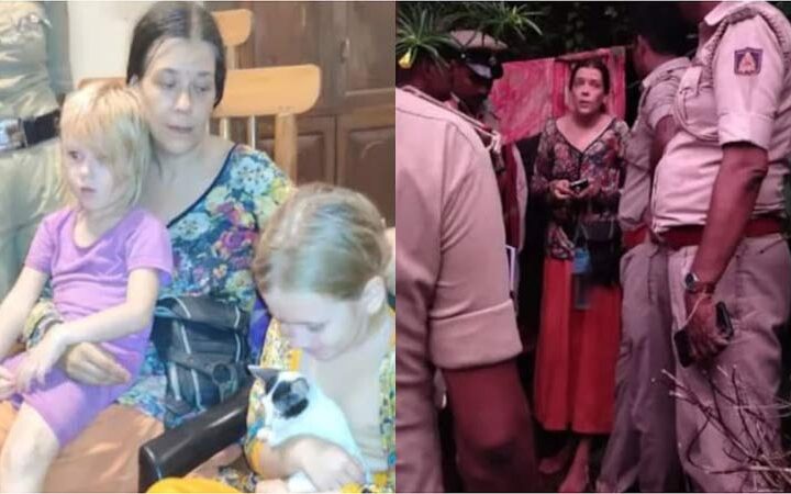 గోకర్ణ గుహలో రష్యన్ మహిళ ధ్యానం
