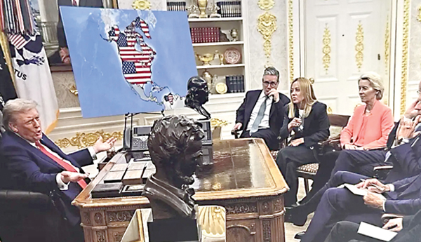 కెనడా, వెనుజులా, గ్రీన్‌ల్యాండ్‌లతో సహా ట్రంప్ కొత్త మ్యాప్‌