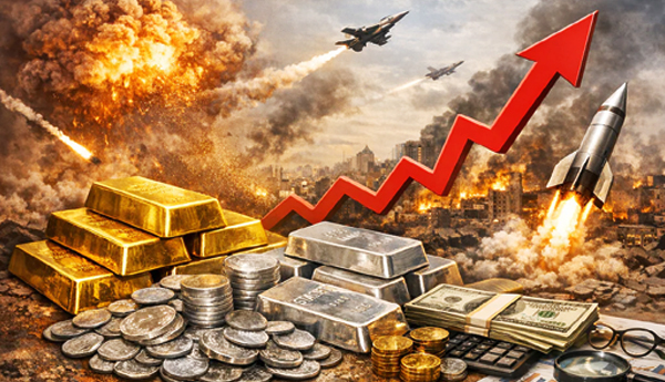 యుద్ధంతో అమాంతం పెరిగిన బంగారం, వెండి ధరలు