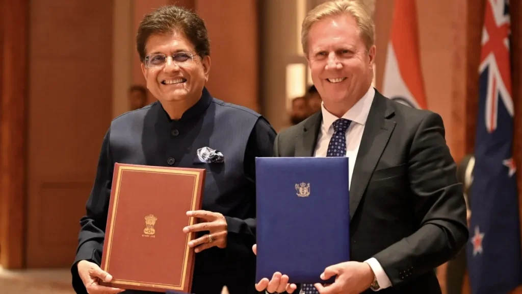 భారత్, న్యూజిలాండ్ల మధ్య స్వేచ్ఛా వాణిజ్య ఒప్పందం   