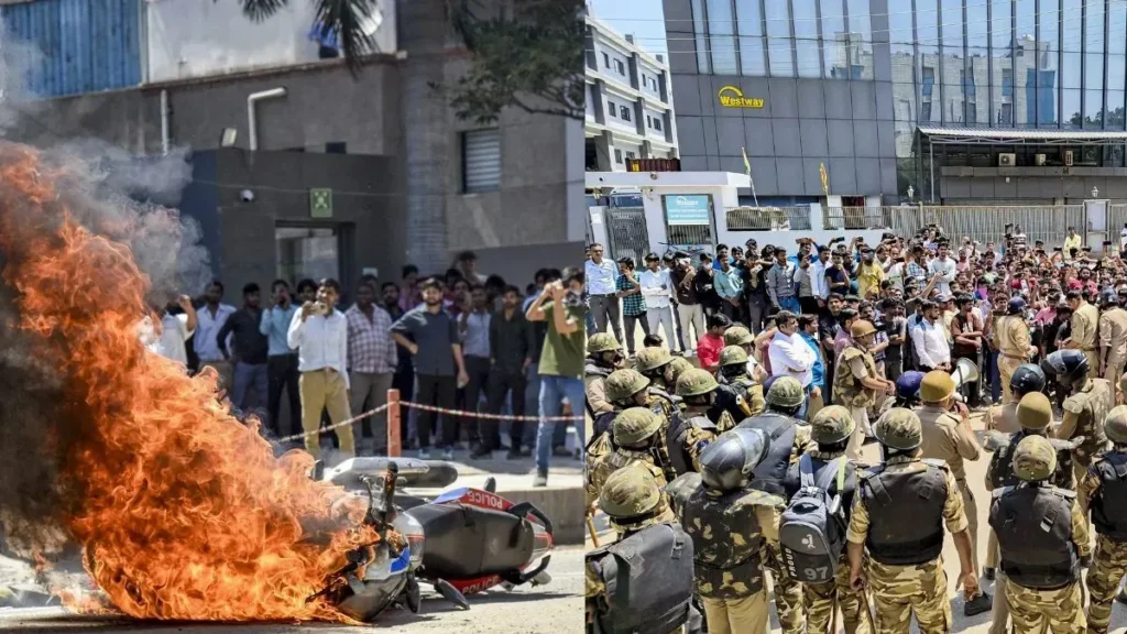 నోయిడాలో హింసాత్మకంగా మారిన కార్మికుల నిరసనలు
