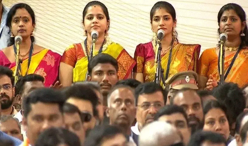 విజయ్‌ ప్రమాణస్వీరంలో `వందేమాతరం’ పూర్తిగా ఆలాపన
