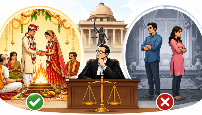 ఆచారాలు పాటించకపోతే హిందూ వివాహం చెల్లదు