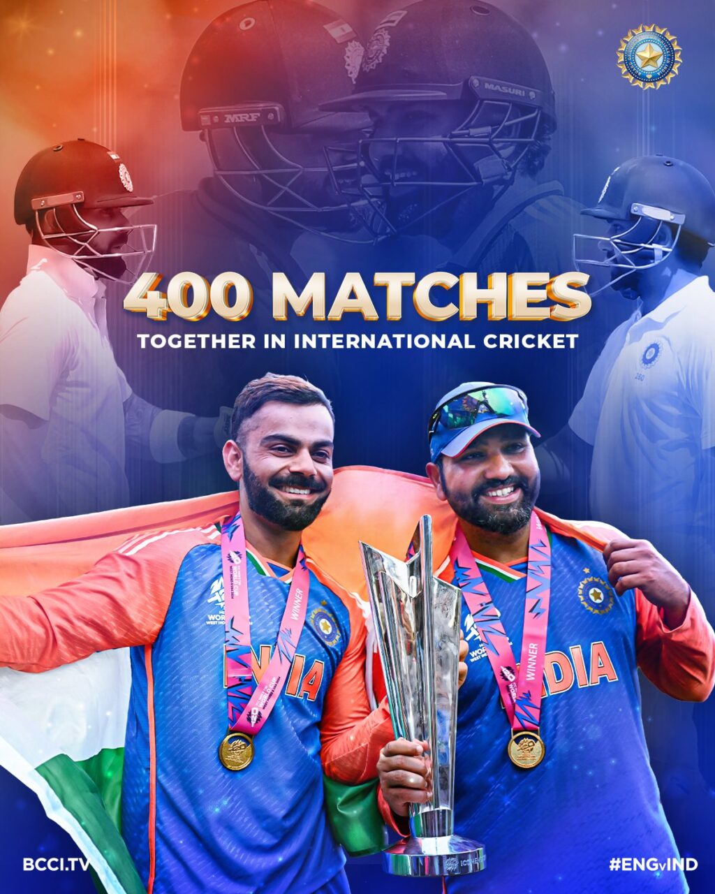 జంటగా 400 ఆటలతో విరాట్ కోహ్లీ, రోహిత్ శర్మ రికార్డు