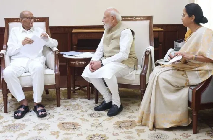 ఎన్డీయేకు మద్దతు కధనాల మధ్య ప్రధాని మోదీని కలిసిన శరద్‌ పవార్‌
