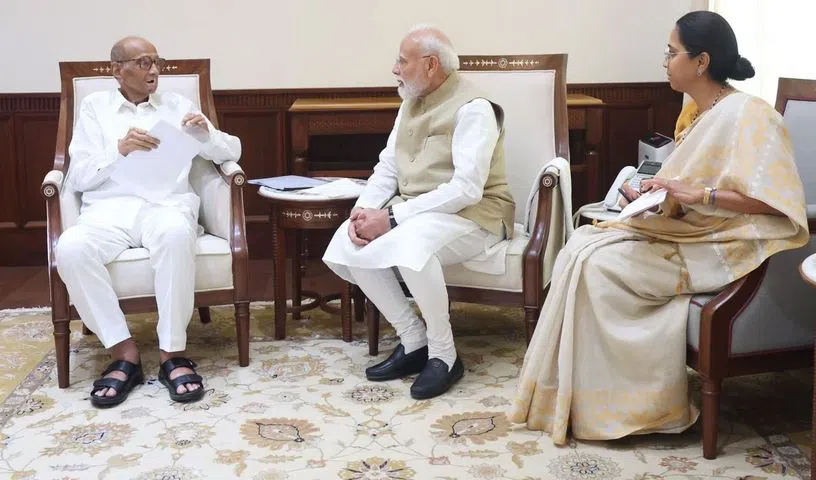 ఎన్డీయేకు మద్దతు కధనాల మధ్య ప్రధాని మోదీని కలిసిన శరద్‌ పవార్‌