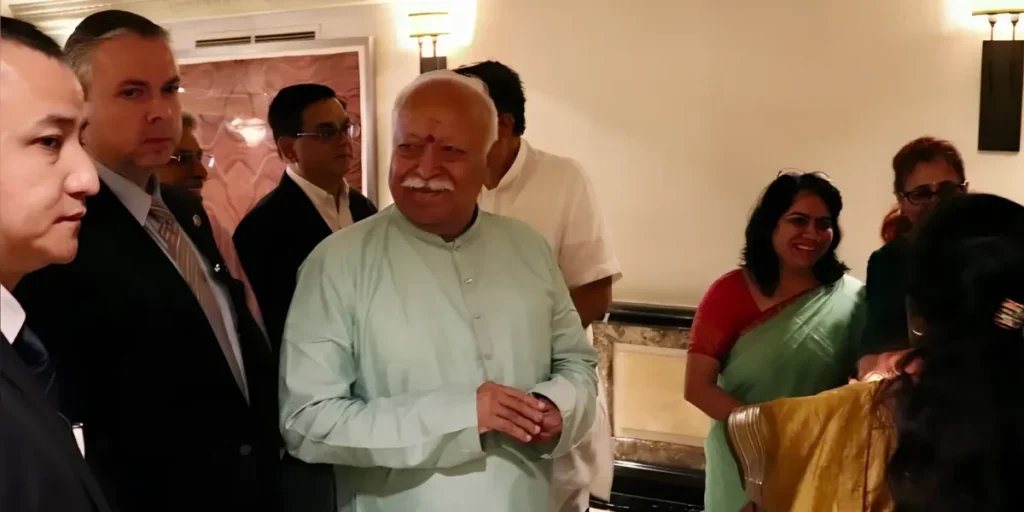 న్యూయార్క్ లో `తిలక్’తో మోహన్ భగవత్ కు స్వాగతం