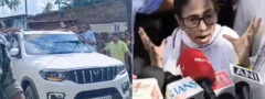 మమతా బెనర్జీ కారుపై రాళ్ళ దాడి  