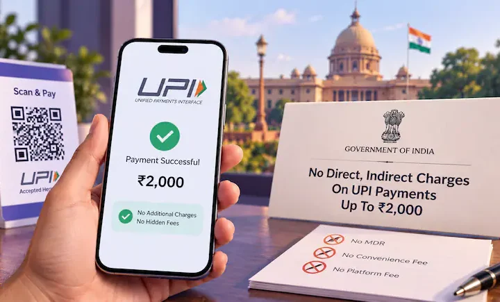 రూ. 2,000 వరకు యుపిఐ లావాదేవీలపై చార్జీలు లేవు 
